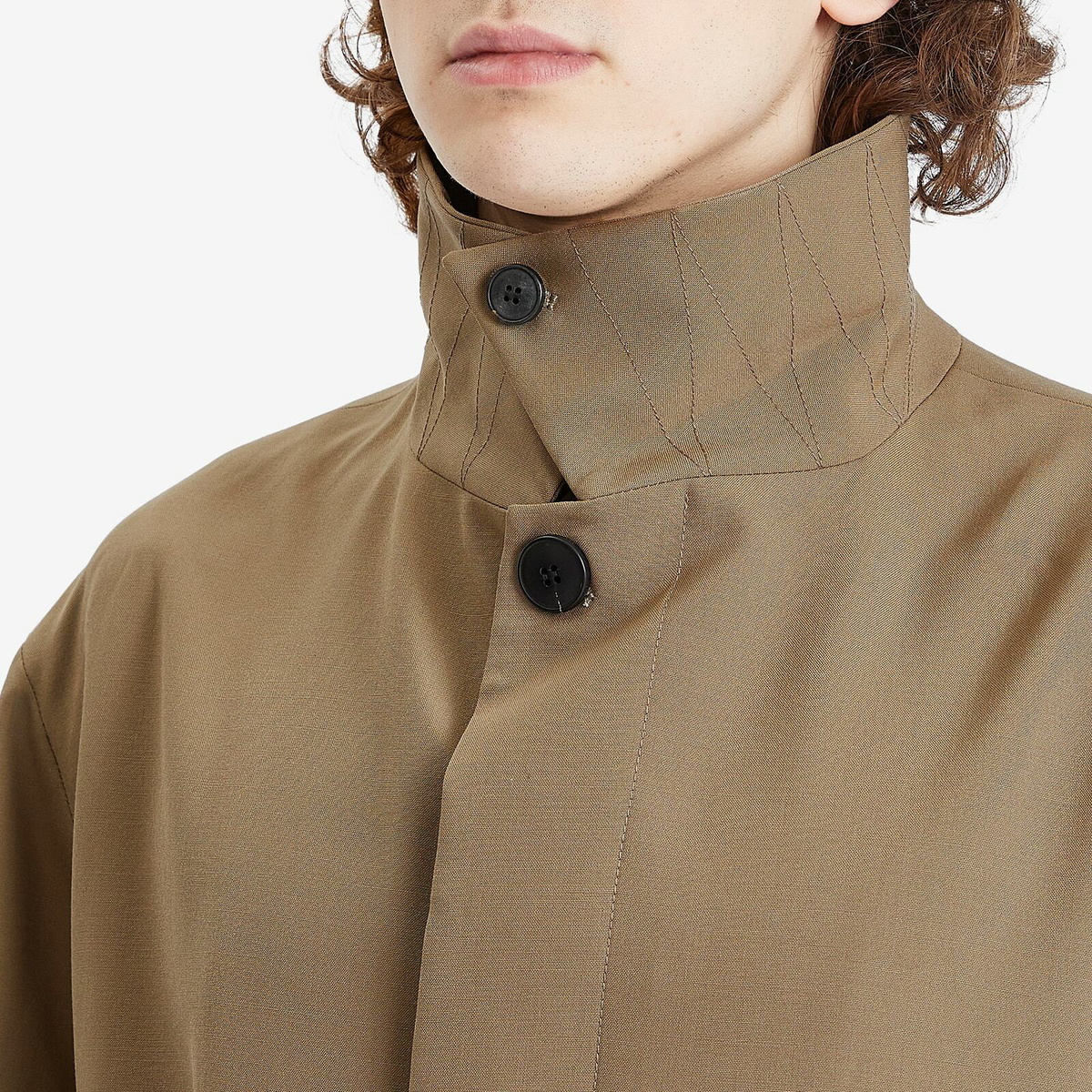 Róhe Men's Relaxed Car Coat in Khaki