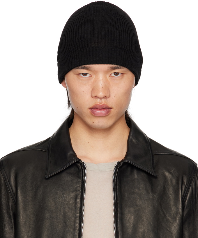 Photo: Rick Owens Black Porterville Ribbed Beanie