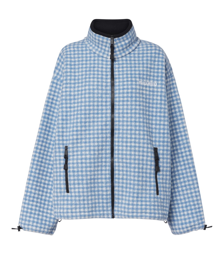 Photo: Miu Miu Gingham fleece jacket