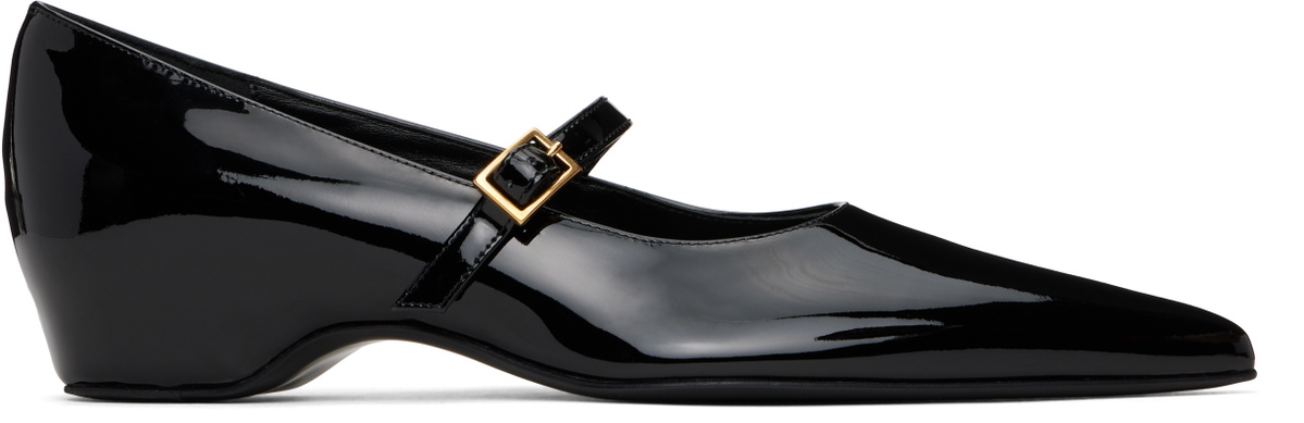 KHAITE Black Sybil Mary Jane Ballerina Flats