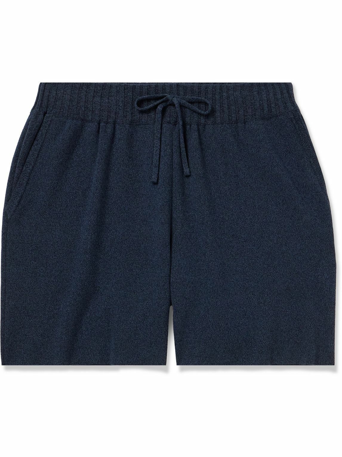Stòffa - Straight-Leg Cotton Drawstring Shorts - Blue