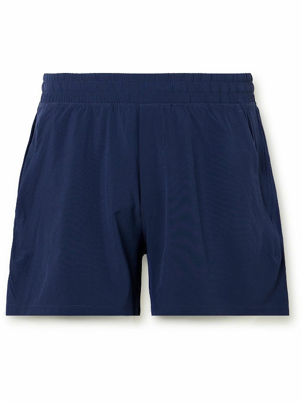 Photo: Lululemon - Pace Breaker Straight-Leg Mesh-Trimmed Stretch Recycled-Shell Shorts - Blue