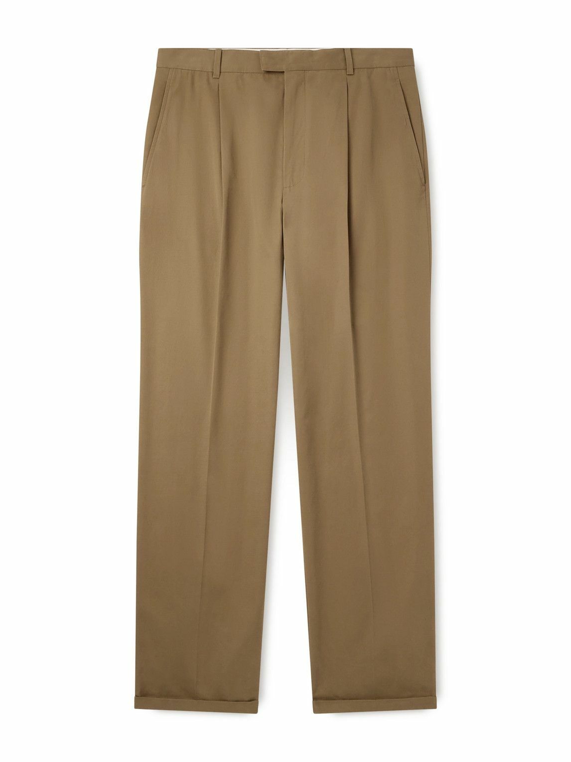 The Row - Belamy Straight-Leg Pleated Cotton and Cashmere-Blend GabardineTrousers - Neutrals