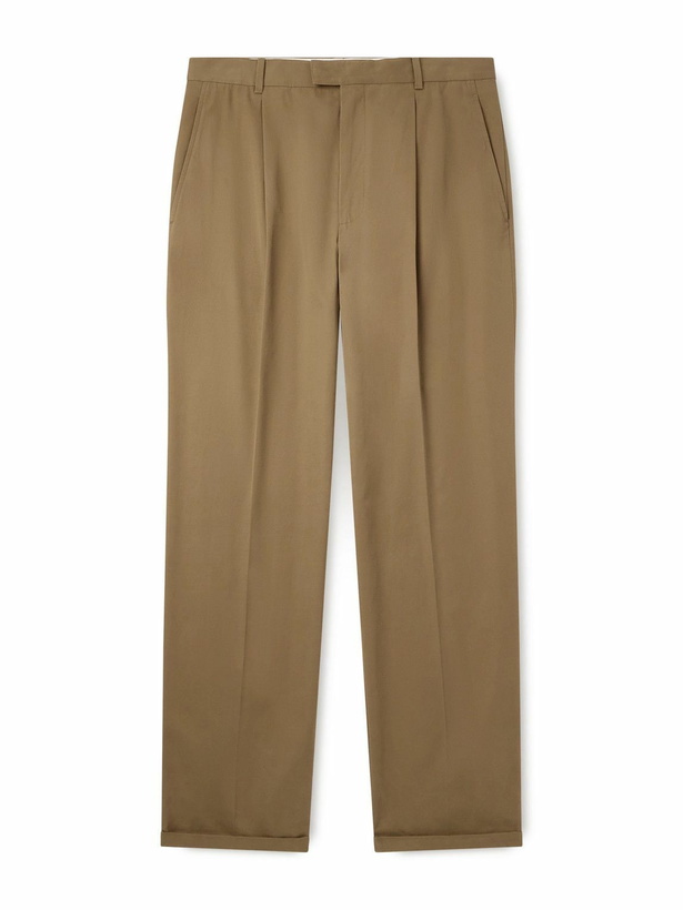 Photo: The Row - Belamy Straight-Leg Pleated Cotton and Cashmere-Blend GabardineTrousers - Neutrals