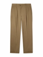 The Row - Belamy Straight-Leg Pleated Cotton and Cashmere-Blend GabardineTrousers - Neutrals