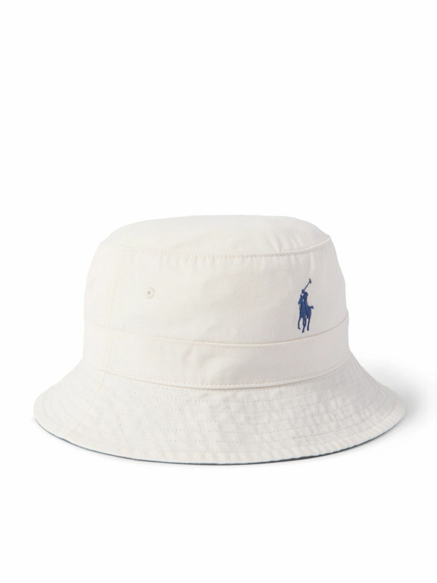Photo: Polo Ralph Lauren - Loft Logo-Embroidered Cotton-Twill Bucket Hat - White