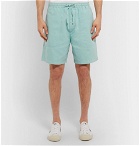 YMC - Cotton and Linen-Blend Drawstring Shorts - Sky blue