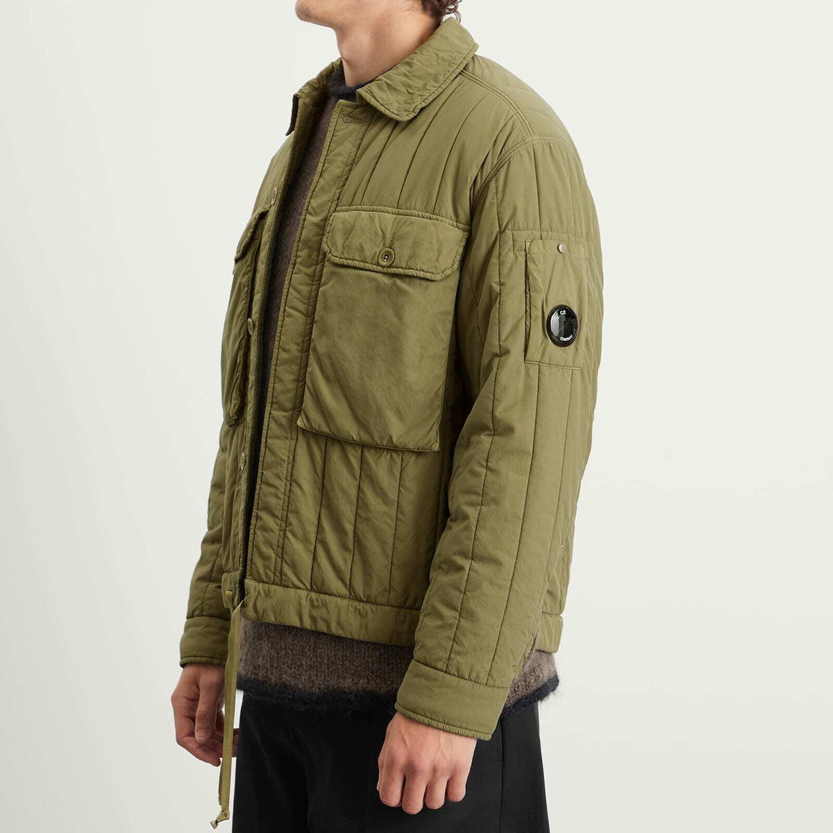 C.P. Company Men's Garment Dyed Quilted Jacket in Capers