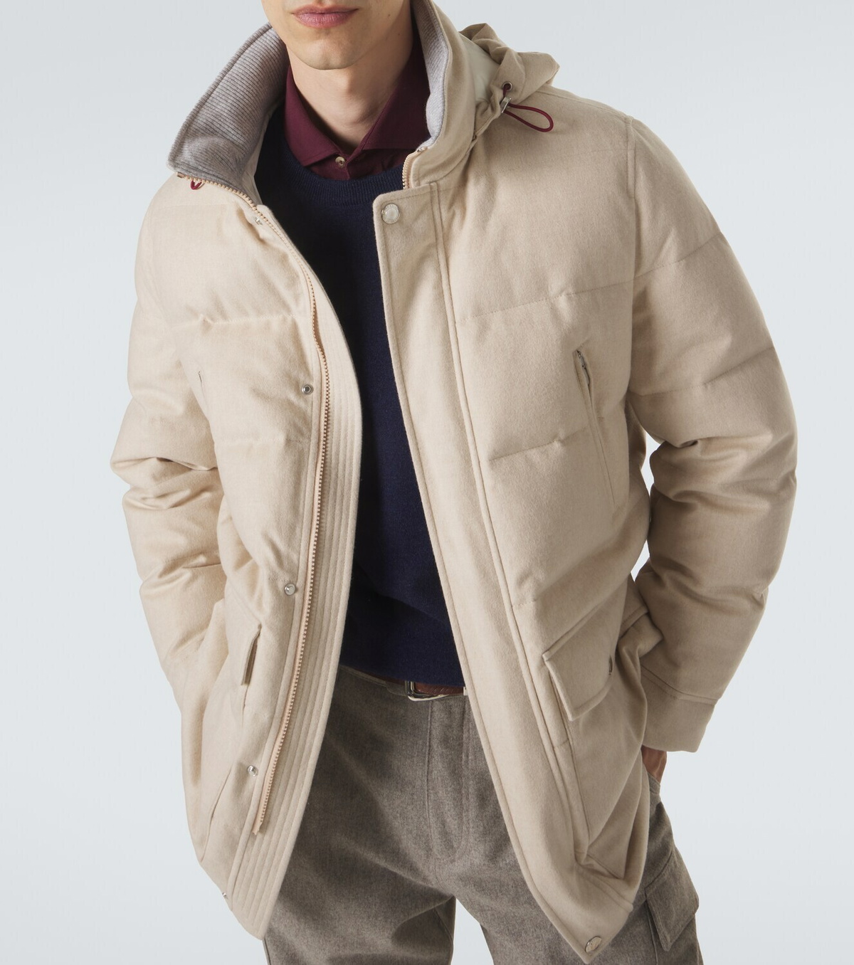 Brunello Cucinelli Wool flannel down parka