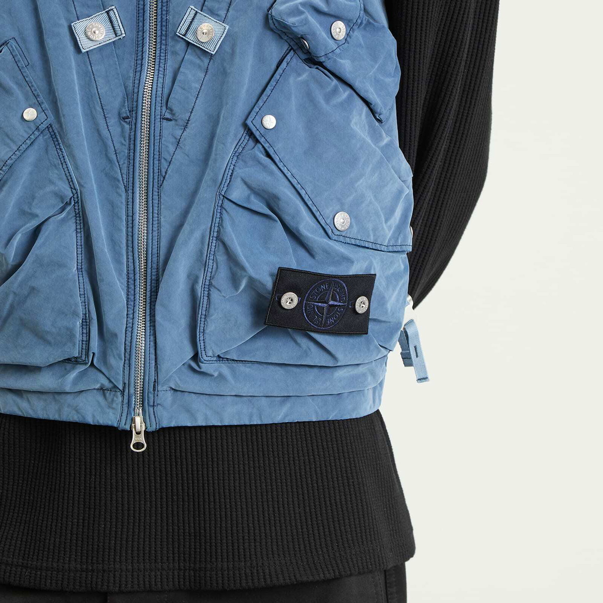 Stone Island Men's David Light Indigo-TC Vest in Indigo Stone Island