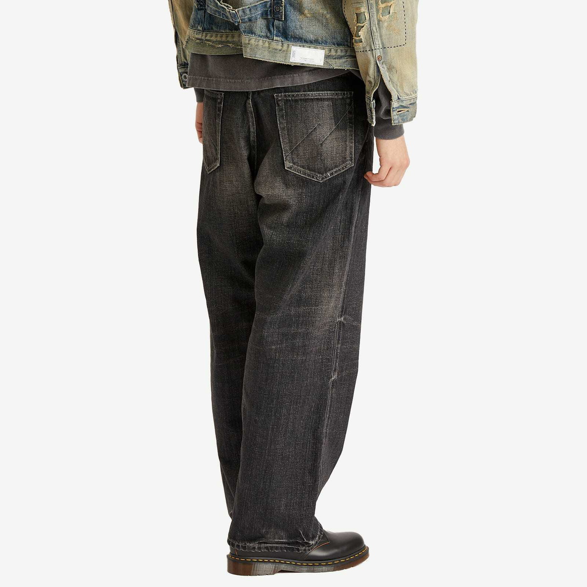 Neighborhood Men's Washed Denim DP Wide Pants in Black Neighborhood