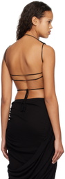 Subtle Le Nguyen Black Draped Tank Top