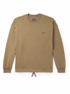 Zegna - Logo-Embroidered Cotton-Blend Jersey Sweatshirt - Neutrals