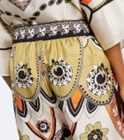 La DoubleJ Printed silk twill Bermuda shorts