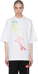 Palm Angels White Miami Logo Loose T-Shirt
