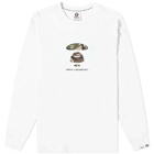 Men's AAPE Long Sleeve Small Face Camo T-Shirt in White