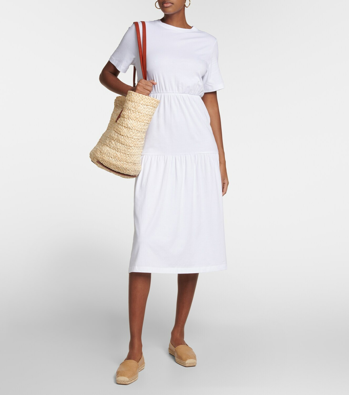 Max Mara - Cotton jersey tiered midi dress Max Mara