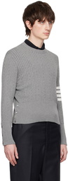 Thom Browne Gray 4-Bar Sweater