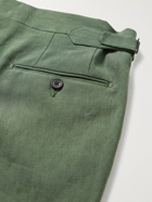 THOM SWEENEY - Pleated Linen Trousers - Green