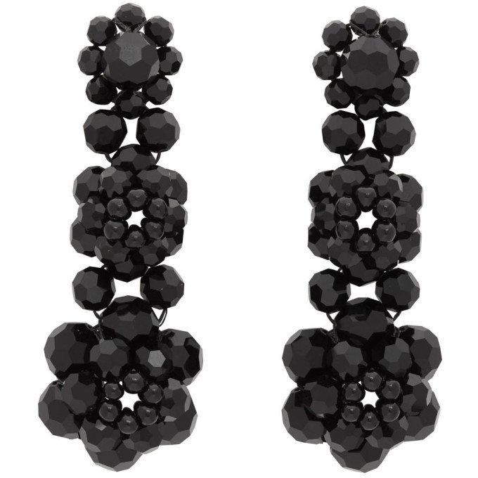 Simone Rocha Black Three Tier Earrings Simone Rocha