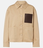 Loewe Leather-trimmed cotton jacket