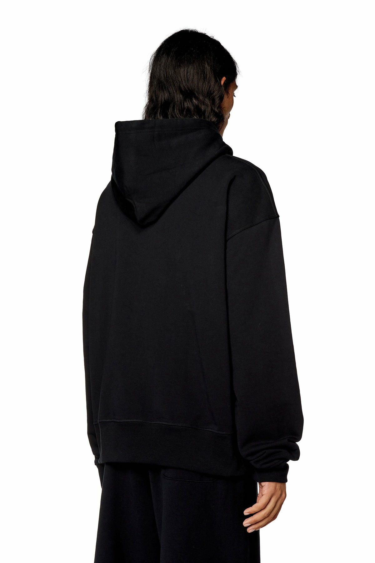 Diesel Oversized hoodie with metallic logo - Sweaters Mens
