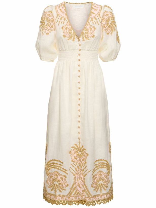 Photo: ZIMMERMANN Waverly Linen Embroidered Long Dress