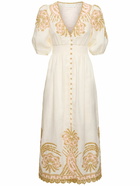 ZIMMERMANN Waverly Linen Embroidered Long Dress