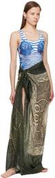 Jean Paul Gaultier Green & Off-White 'The Cartouche' Cover Up