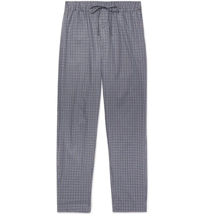 Photo: Hanro - Checked Cotton Pyjama Trousers - Blue