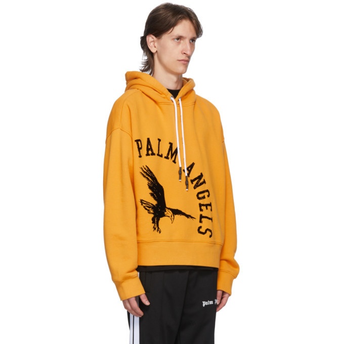 Palm Angels Yellow College Eagle Hoodie Palm Angels