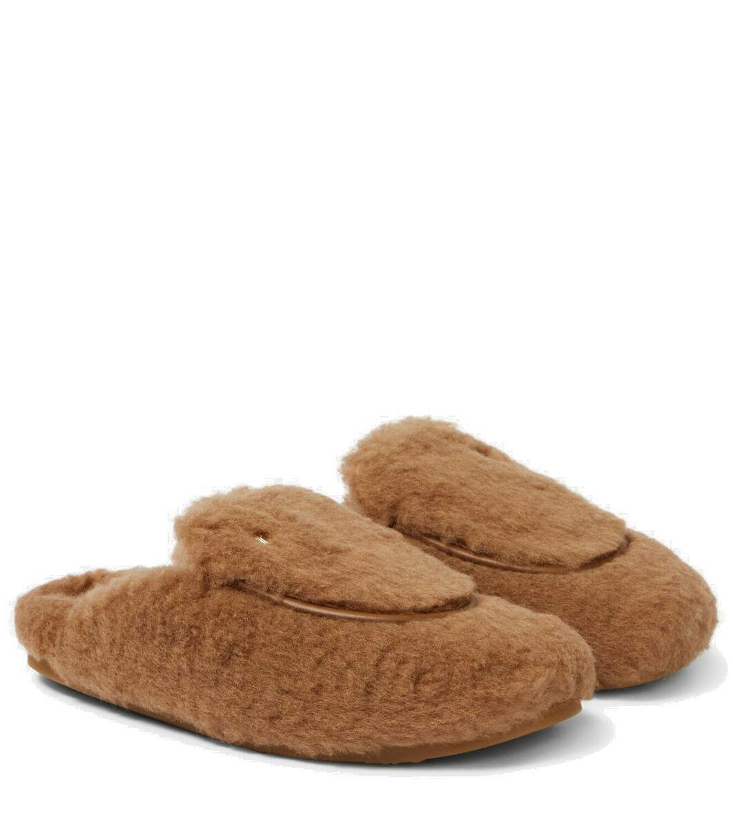 存在感抜群 ☆ Max Mara 10mm Cotton & leather slides MAX MARA 10mm Cotton & Leather Slides Max Mara