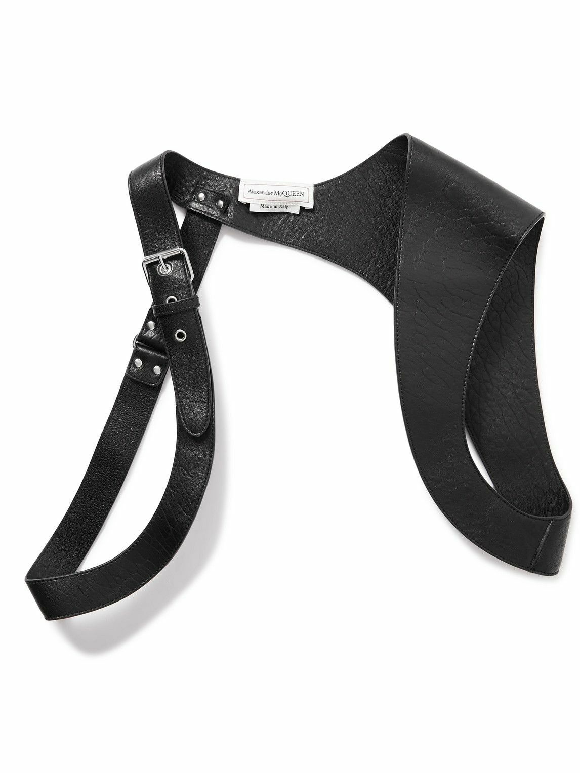 Alexander McQueen leather harness bralette black - StyleFrizz