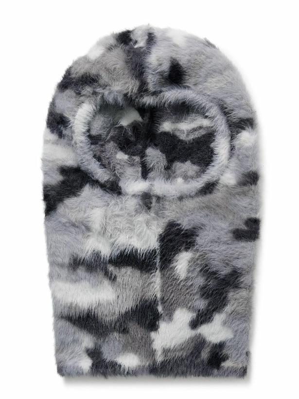 Photo: Acne Studios - Kairossa Brushed Camouflage Jacquard-Knit Balaclava