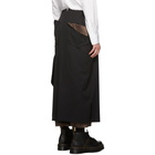 Sulvam Black Layered Skirt Trousers