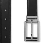 Montblanc - 3cm Reversible Smooth and Textured-Leather Belt - Black