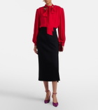 Valentino Garavani Annine leather-trimmed satin pumps