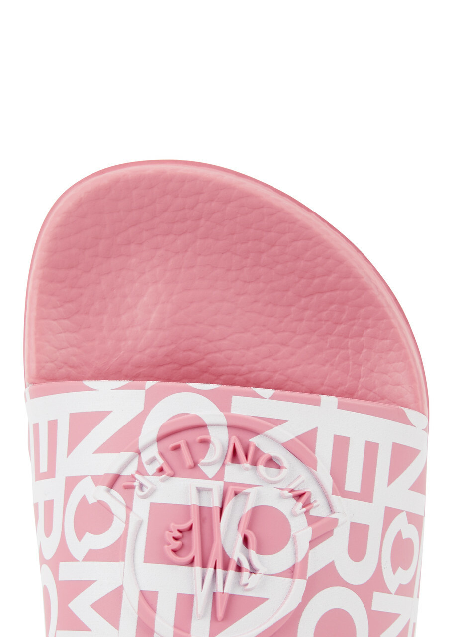 Moncler Jeanne Logo Rubber Sliders Pink