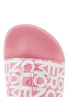 Moncler Jeanne Logo Rubber Sliders Pink