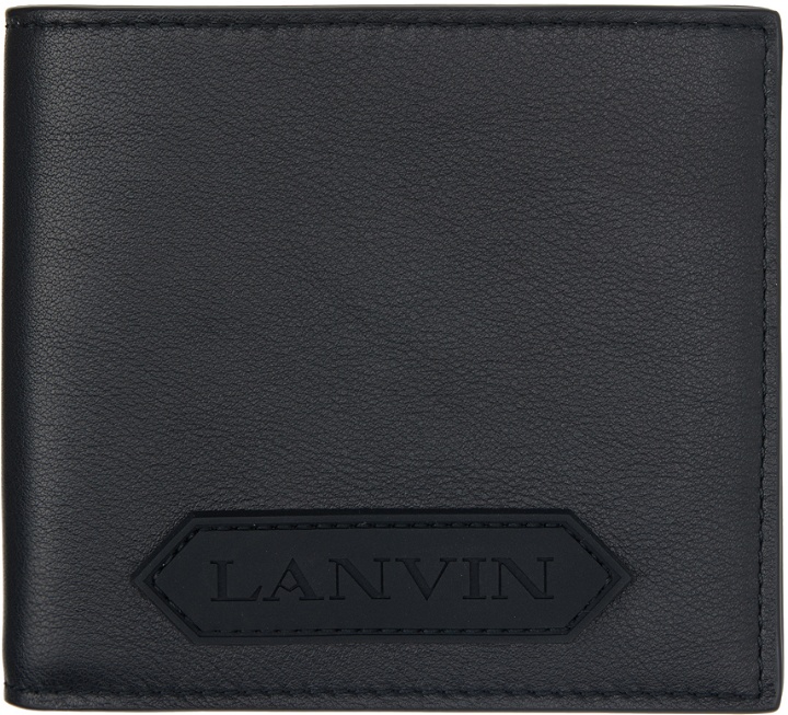 Photo: Lanvin Black Rubberized Logo Bifold Wallet