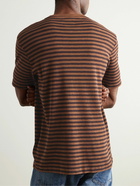 Folk - Striped Cotton-Jersey T-Shirt - Brown