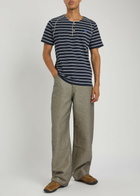 Wales Bonner Isaiah Striped Piqué Cotton-blend T-shirt Navy