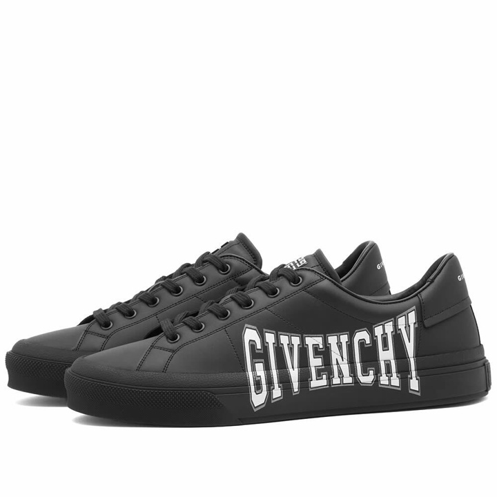 Photo: Givenchy Men's College Logo City Sport Sneakers in Black/White