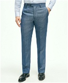 Brooks Brothers Men's Regent Fit Wool Linen Herringbone Suit Pants | Blue