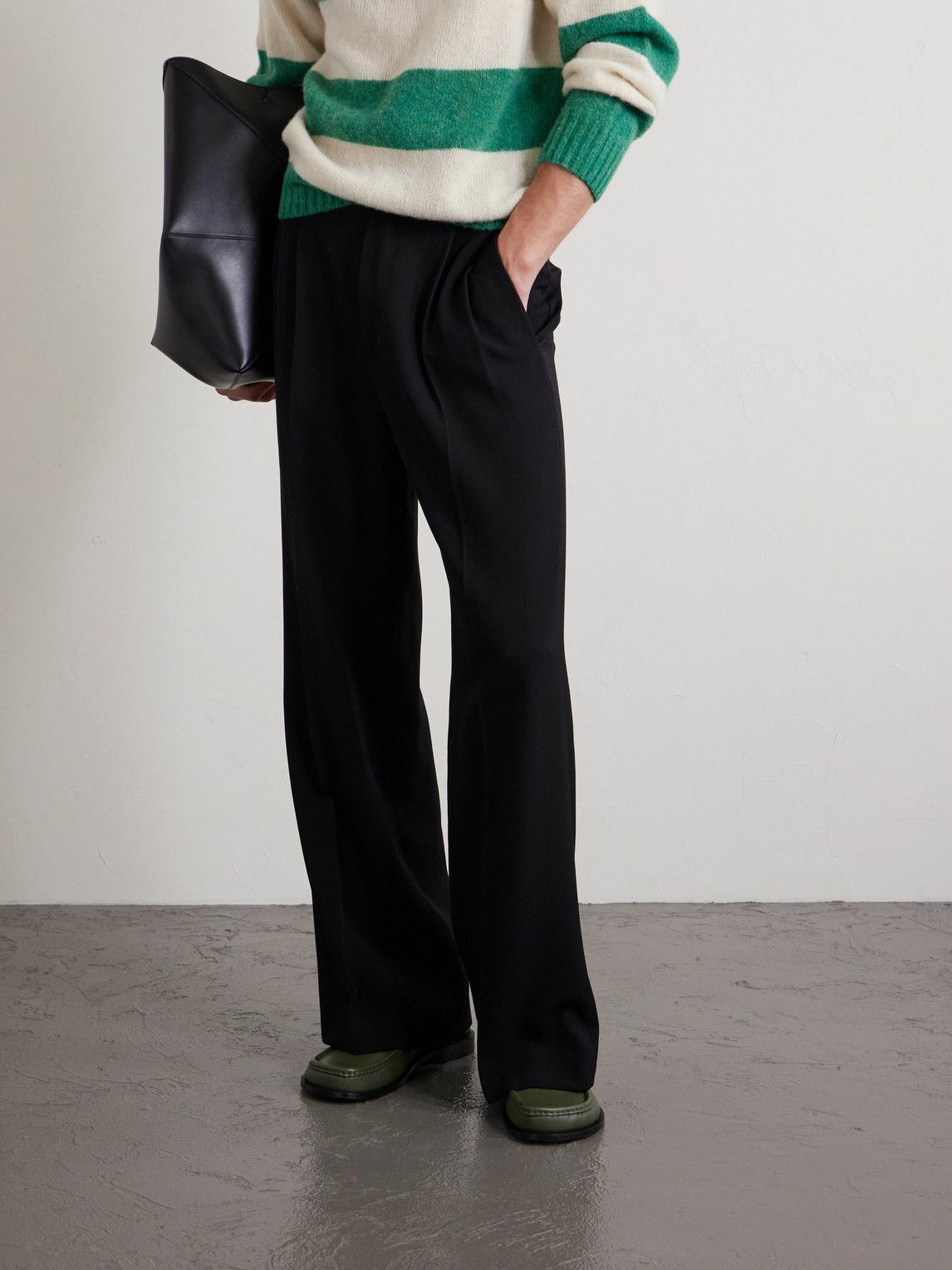 LOEWE - Campo Collapsible-Heel Leather Penny Loafers - Green