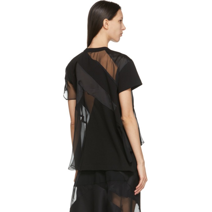 Sacai Black Hank Willis Thomas Edition Mix Sheer T-Shirt Sacai