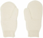 Jil Sander Beige Faux-Fur Mittens
