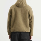 Taion Men's Mountain Boa Hooded Fleece Jacket in Dark Beige/Black