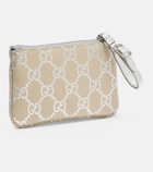 Gucci GG leather-trimmed pouch