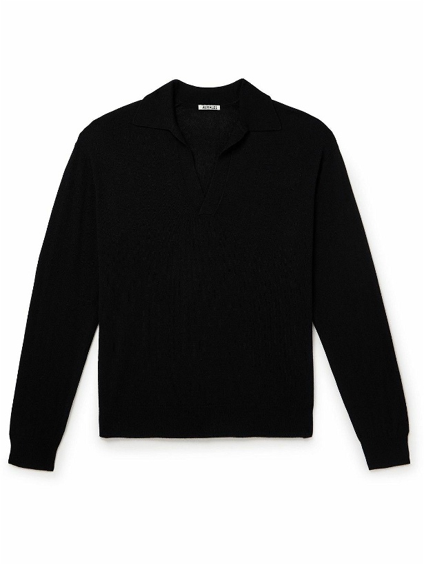 Photo: Auralee - Cashmere and Silk-Blend Polo Shirt - Black